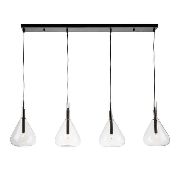 Artcraft AC11164BK Four Light Island Pendant, Black
