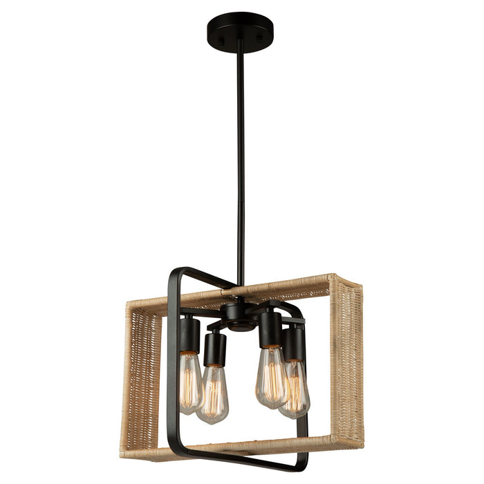 Artcraft AC11714BK Four Light Pendant, Black