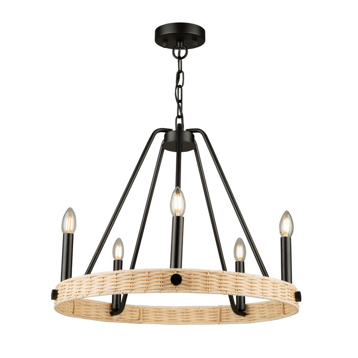 Artcraft AC11715BK Five Light Chandelier, Black