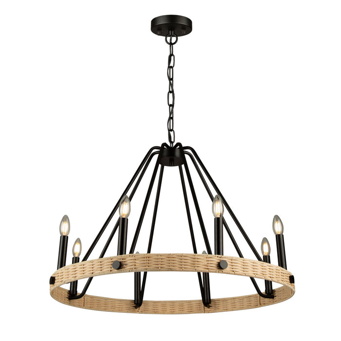 Artcraft AC11718BK Eight Light Chandelier, Black