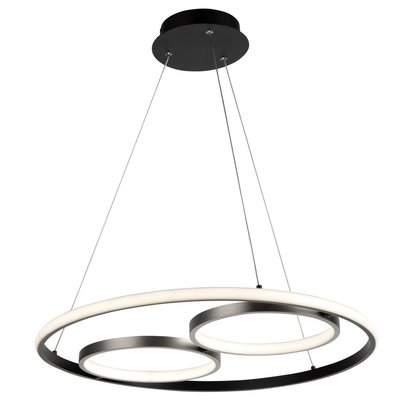 Artcraft AC6671NB LED Pendant, Black, Nickel