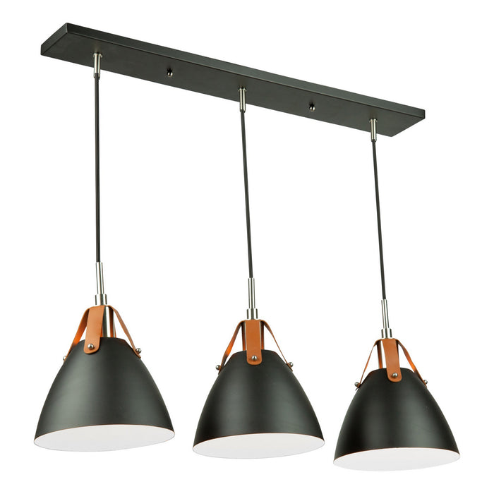 Artcraft SC13324BK Three Light Island Pendant, Black
