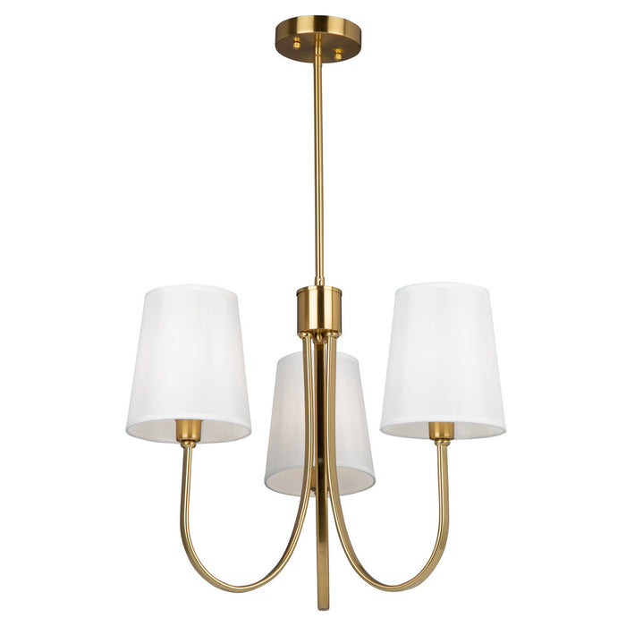 Artcraft SC13333BG Three Light Chandelier, Brushed Gold