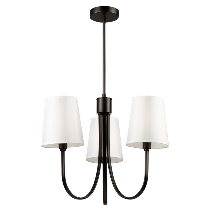 Artcraft SC13333BK Three Light Chandelier, Black