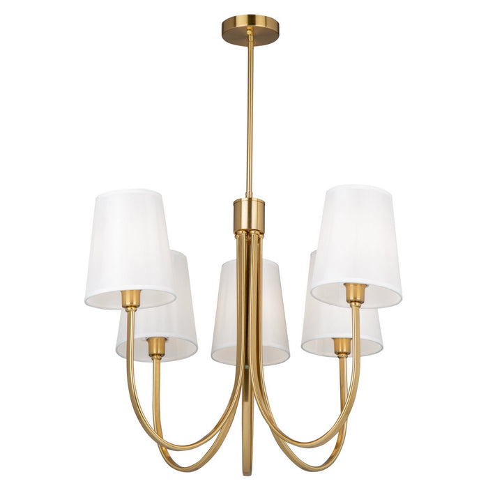Artcraft SC13335BG Five Light Chandelier, Brushed Gold