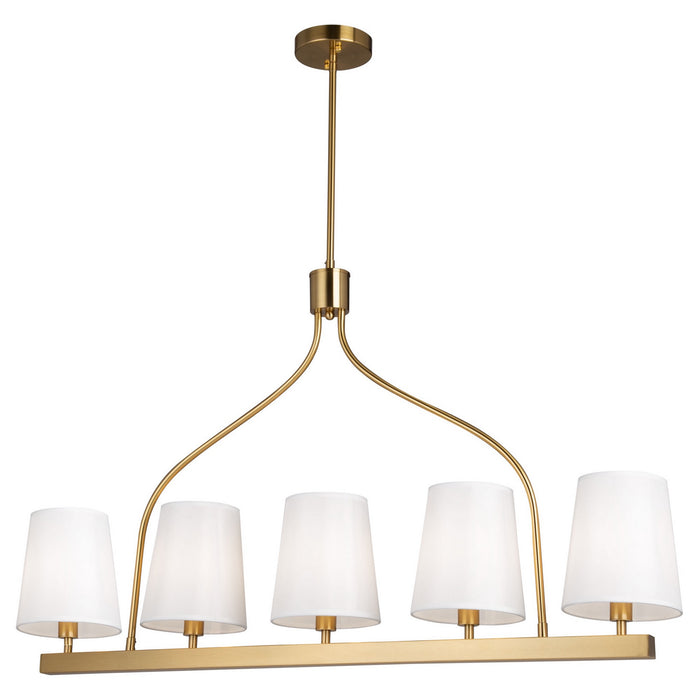 Artcraft SC13336BG Five Light Island Pendant, Brushed Gold