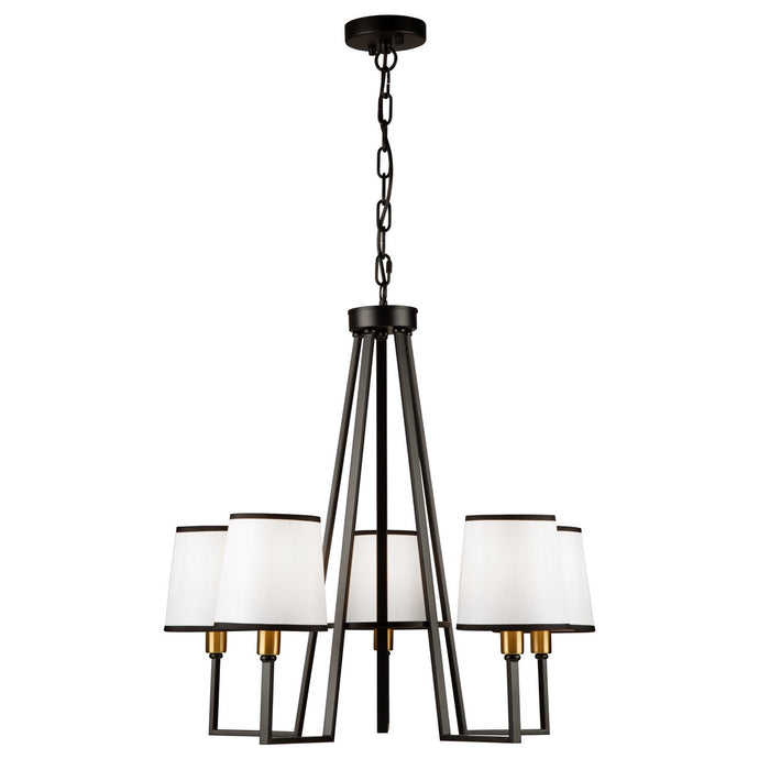 Artcraft SC13345BK Five Light Chandelier, Gold, Black