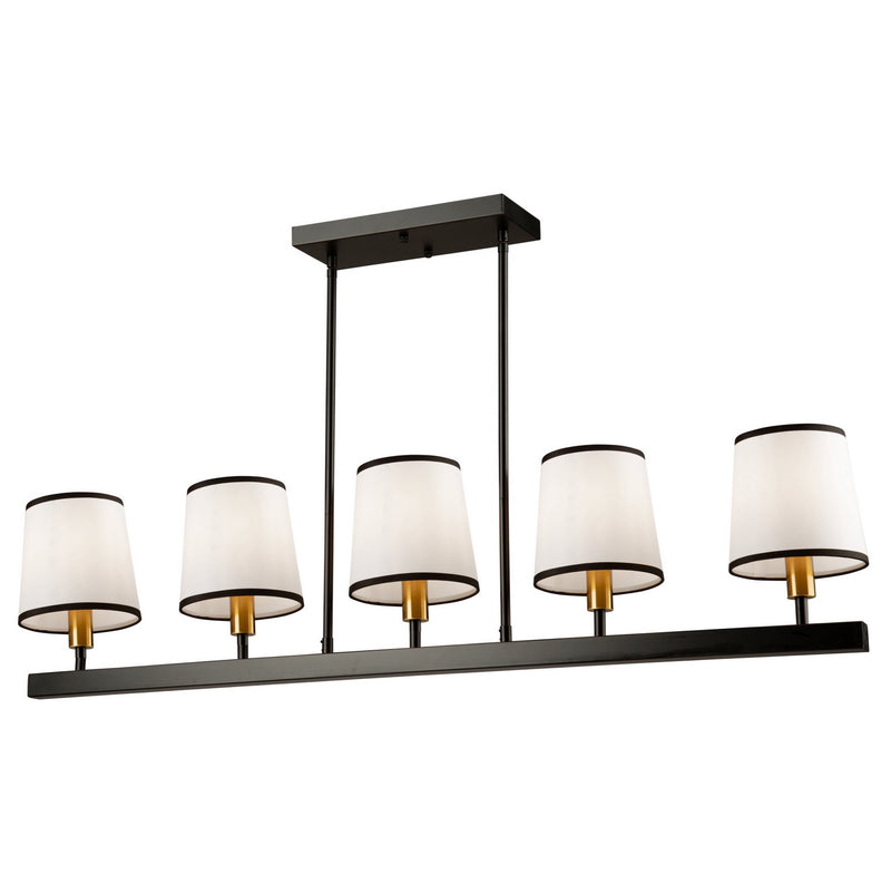 Artcraft SC13346BK Five Light Island Pendant, Gold, Black