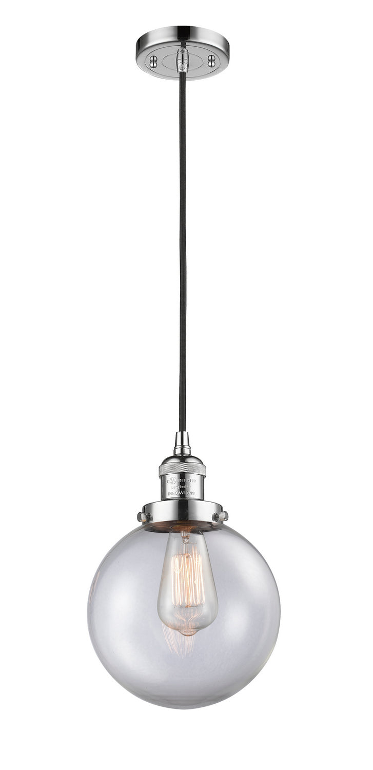 Innovations 201C-PC-G202-8 One Light Mini Pendant, Polished Chrome