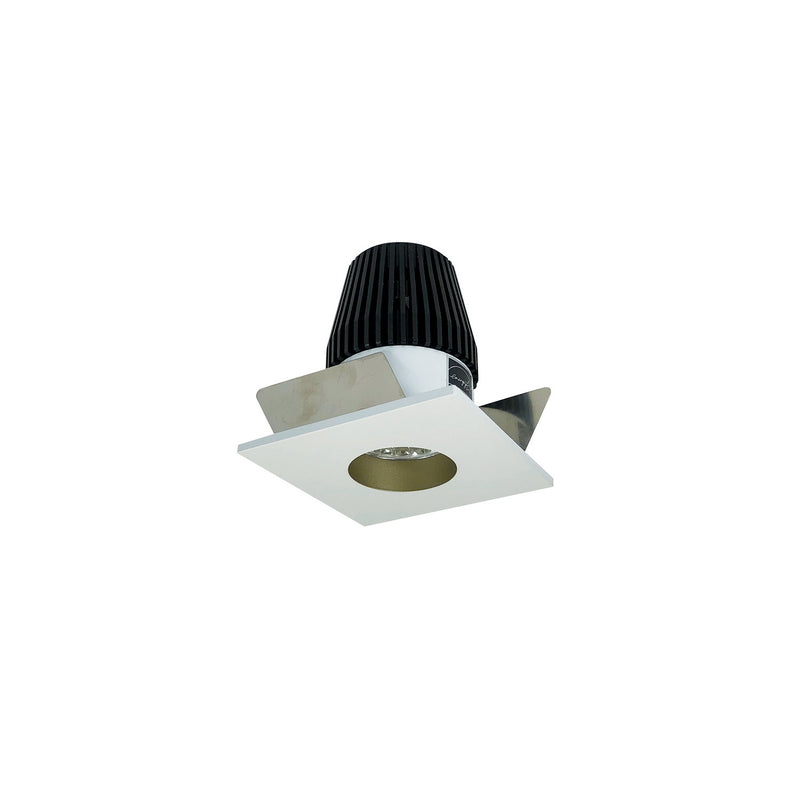 Nora Lighting NIOB-1SNG27XCHMPW Non-Adjustable Trim, Champagne Haze Reflector / Matte Powder White Flange