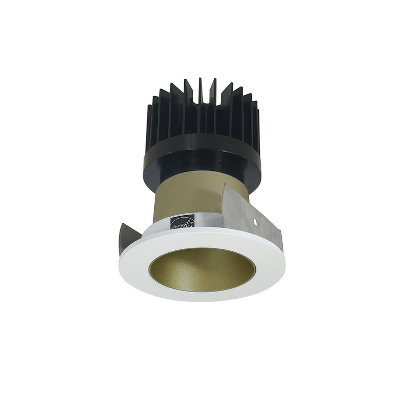 Nora Lighting NIOB-2RNDC27XCHMPW/HL Non-Adjustable Trim, Champagne Haze Reflector / Matte Powder White Flange