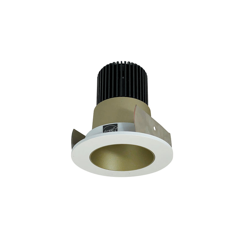 Nora Lighting NIOB-2RNDC40XCHMPW/10 Non-Adjustable Trim, Champagne Haze Reflector / Matte Powder White Flange