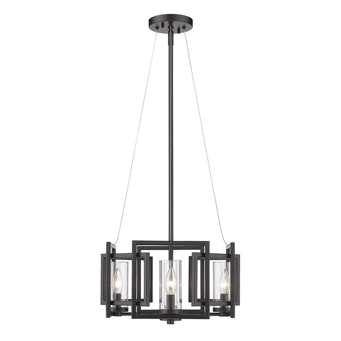 Golden 6068-4P BLK Four Light Pendant, Matte Black