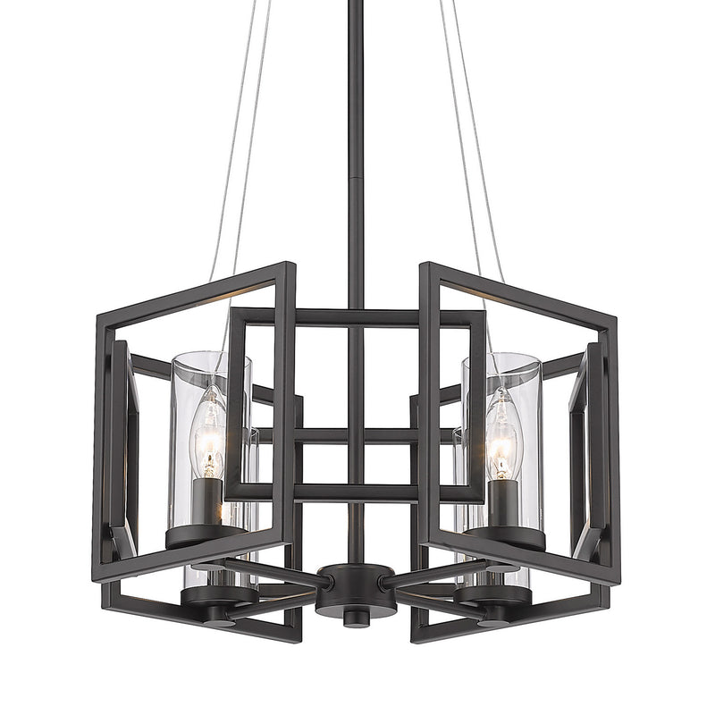 Golden 6068-4P BLK Four Light Pendant, Matte Black