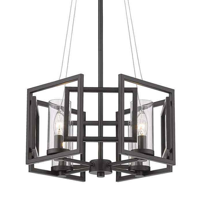 Golden 6068-4P BLK Four Light Pendant, Matte Black