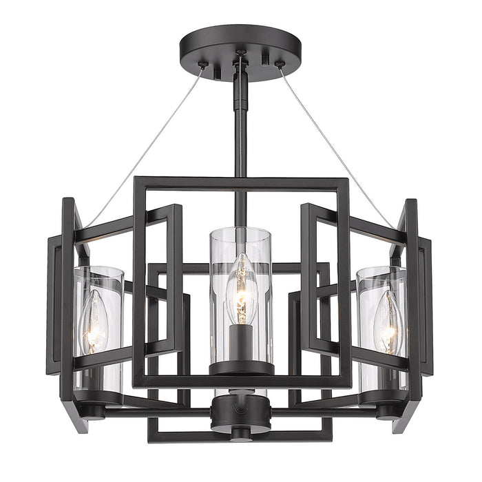 Golden 6068-4P BLK Four Light Pendant, Matte Black