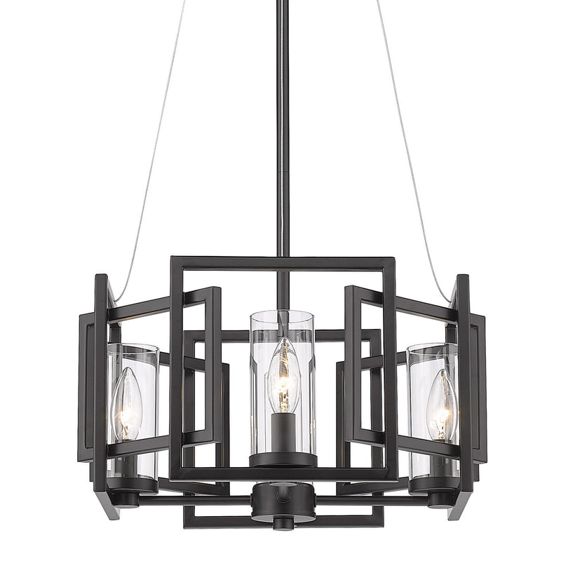 Golden 6068-4P BLK Four Light Pendant, Matte Black