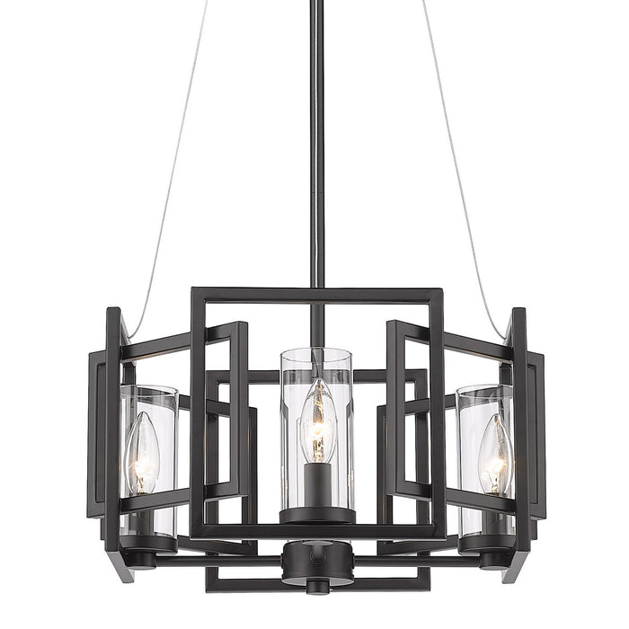 Golden 6068-4P BLK Four Light Pendant, Matte Black