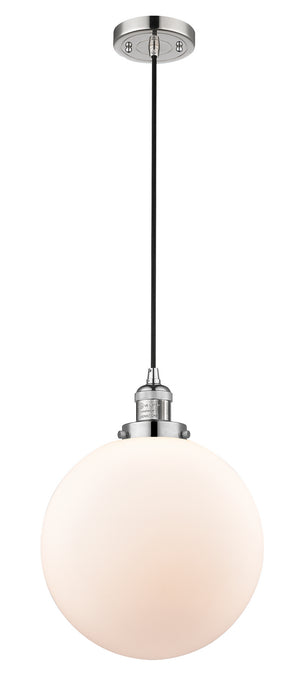 Innovations 201C-PN-G201-12 One Light Mini Pendant, Polished Nickel