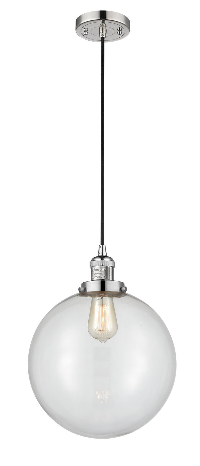 Innovations 201C-PN-G202-12 One Light Mini Pendant, Polished Nickel
