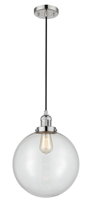 Innovations 201C-PN-G202-12 One Light Mini Pendant, Polished Nickel