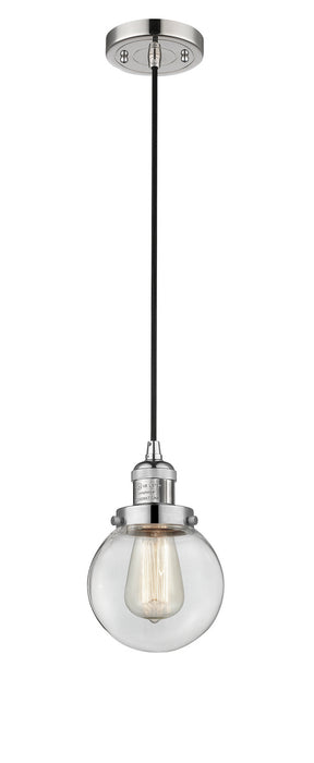 Innovations 201C-PN-G202-6 One Light Mini Pendant, Polished Nickel
