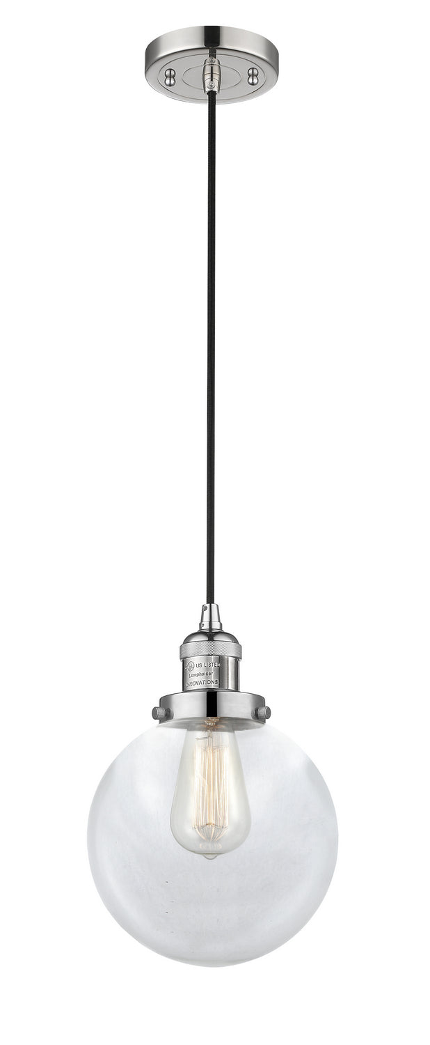 Innovations 201C-PN-G202-8-LED LED Mini Pendant, Polished Nickel