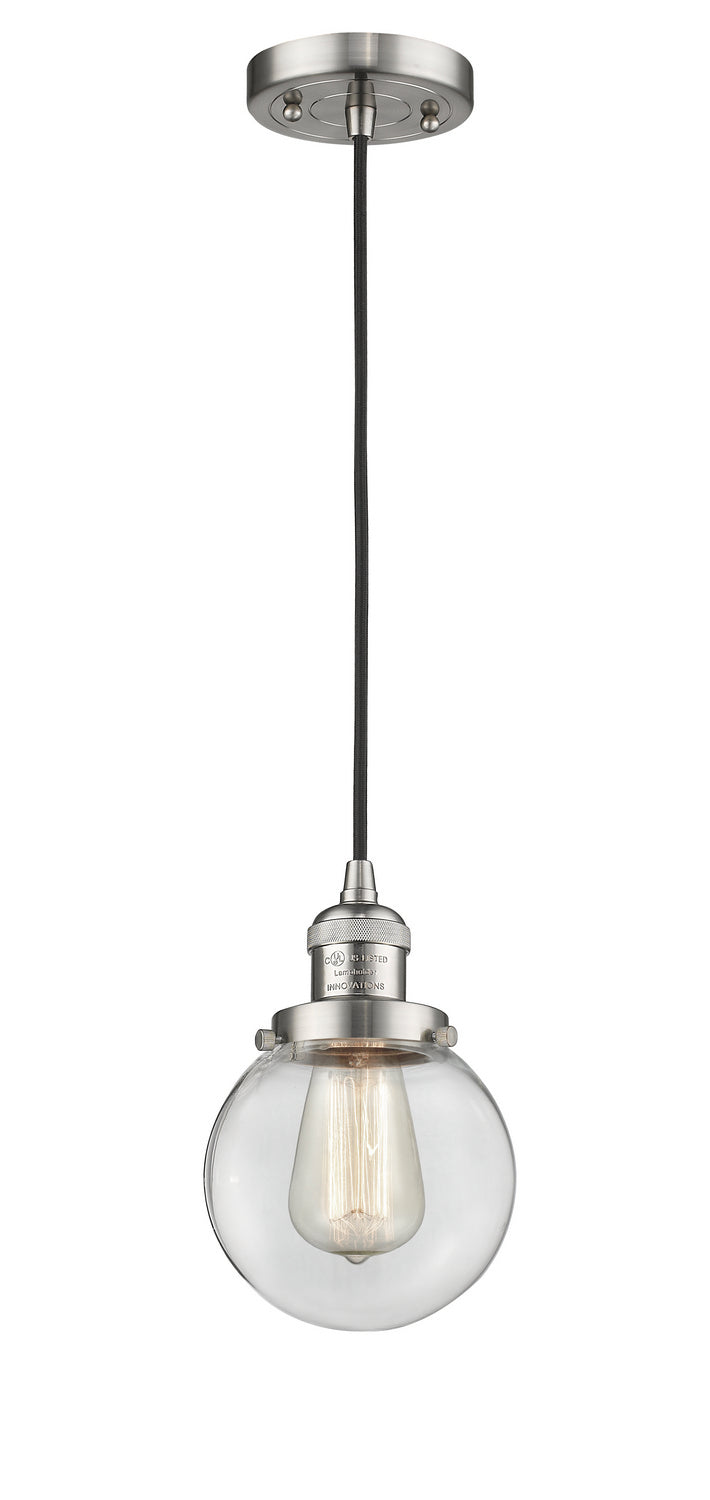 Innovations 201C-SN-G202-6 One Light Mini Pendant, Brushed Satin Nickel