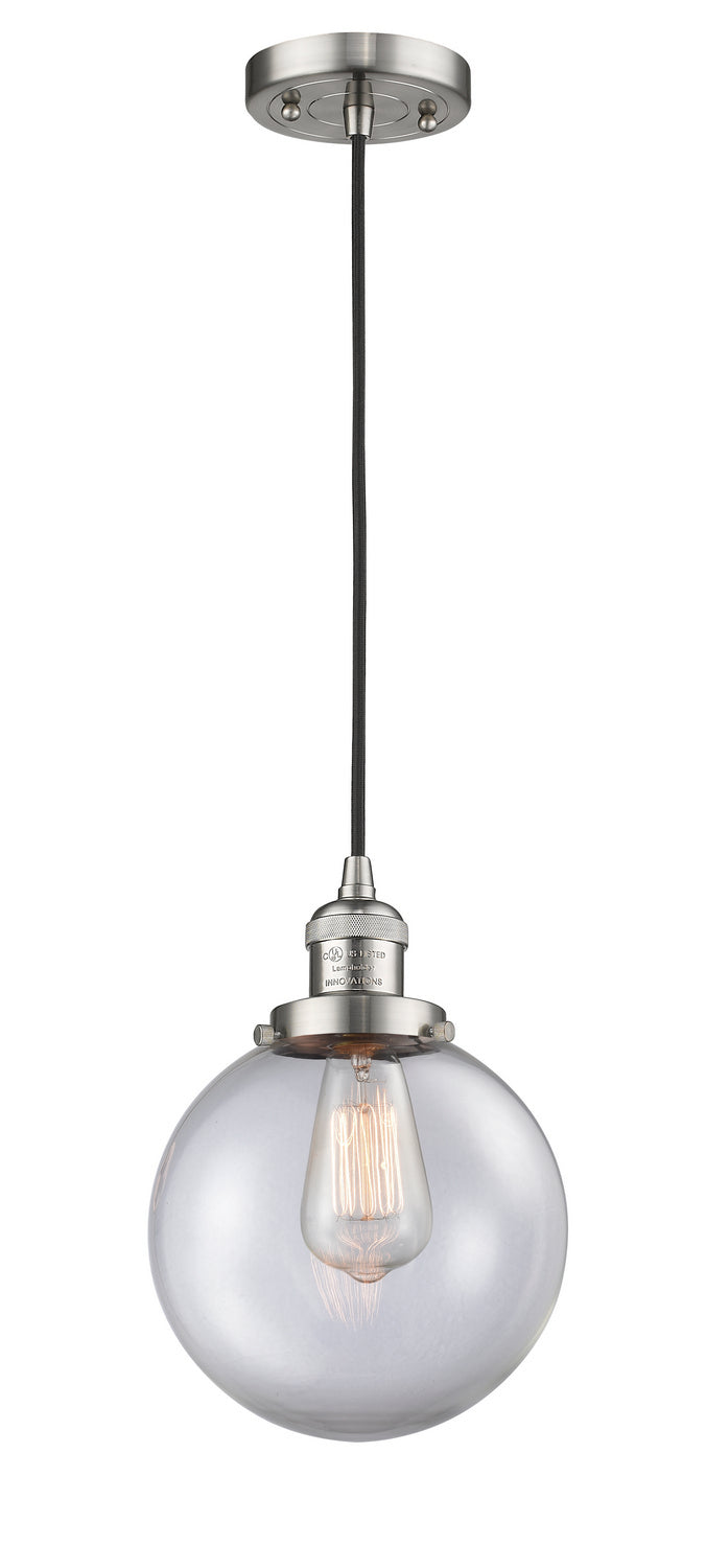 Innovations 201C-SN-G202-8 One Light Mini Pendant, Brushed Satin Nickel