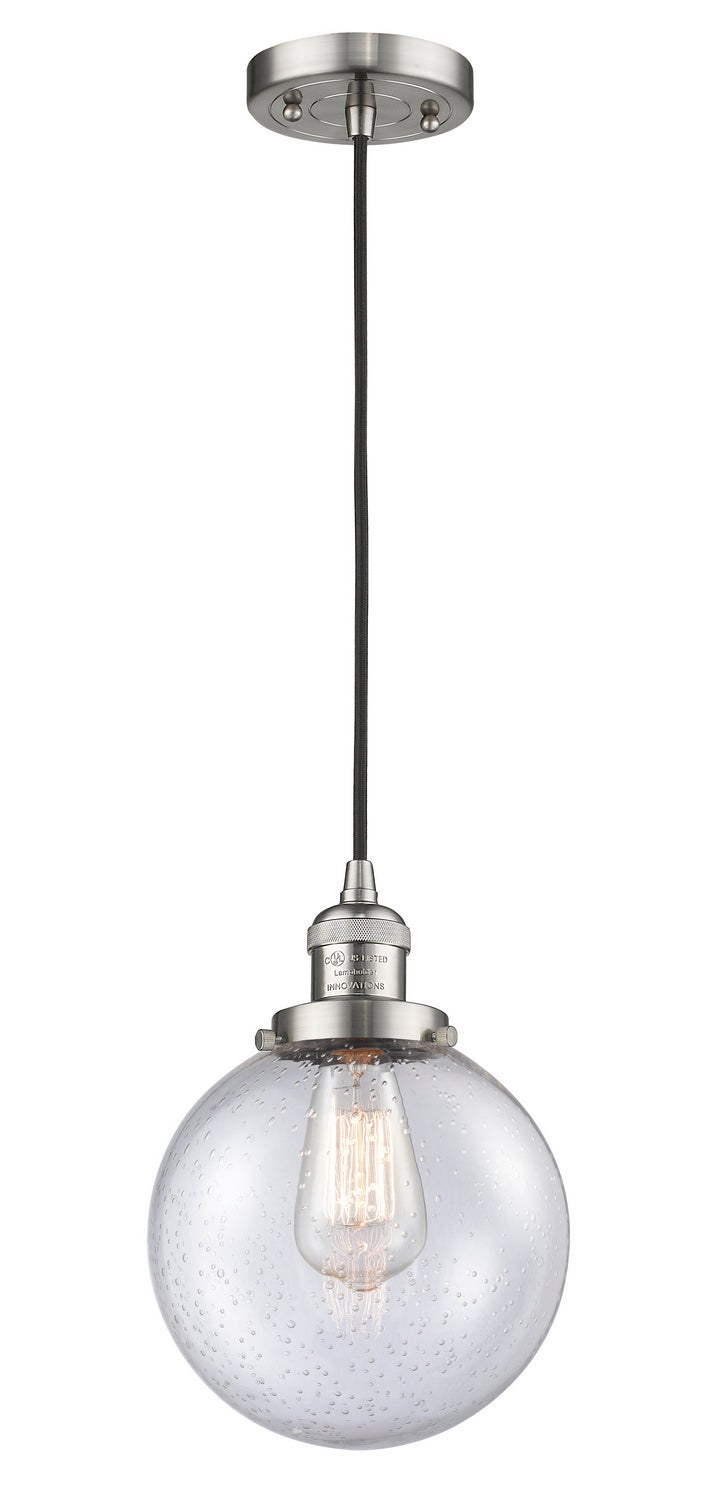 Innovations 201C-SN-G204-8 One Light Mini Pendant, Brushed Satin Nickel