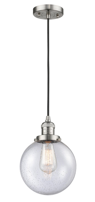 Innovations 201C-SN-G204-8 One Light Mini Pendant, Brushed Satin Nickel