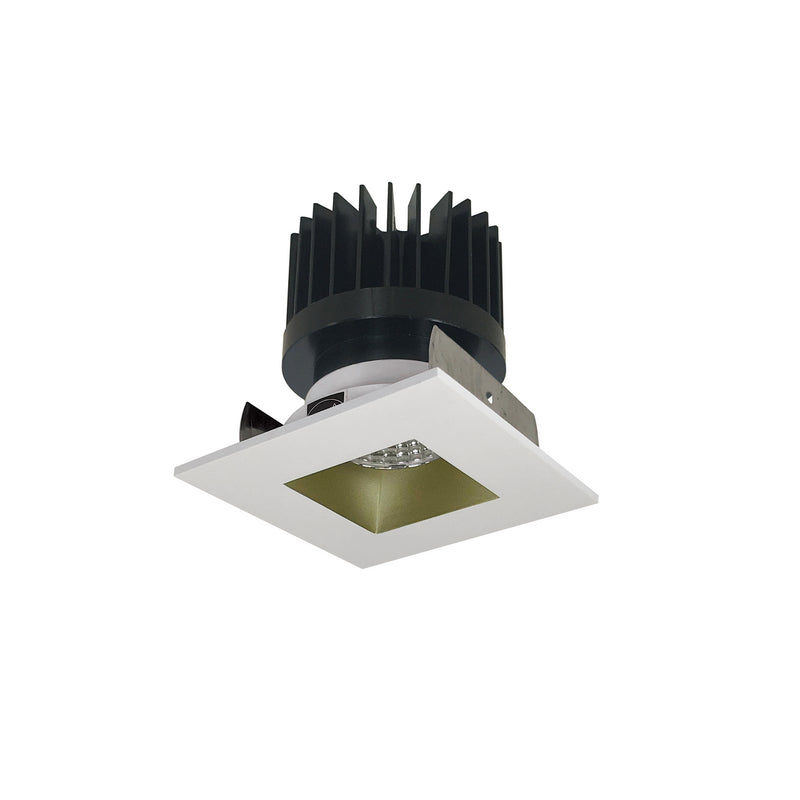 Nora Lighting NIOB-2SNDSQ50XCHMPW/HL Trim, Champagne Haze Reflector / Matte Powder White Flange