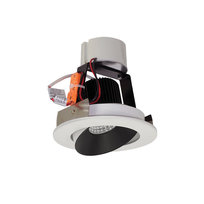 Nora Lighting NIR-4RCCDXBW 4" Retrofit Round Reg Cone Adj, Black Reflector / White Flange