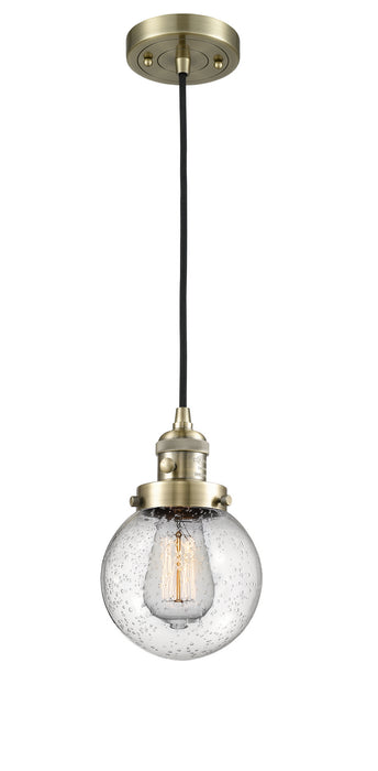 Innovations 201CSW-AB-G204-6 One Light Mini Pendant, Antique Brass
