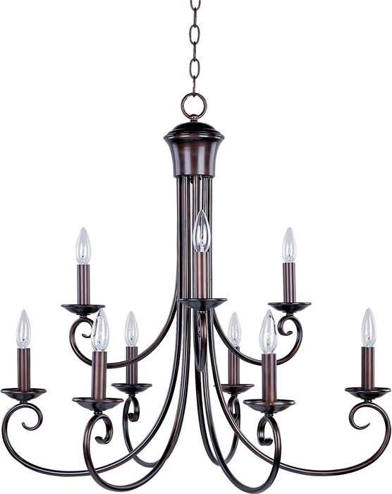 Maxim 70006OI Nine Light Chandelier, Oil Rubbed Bronze