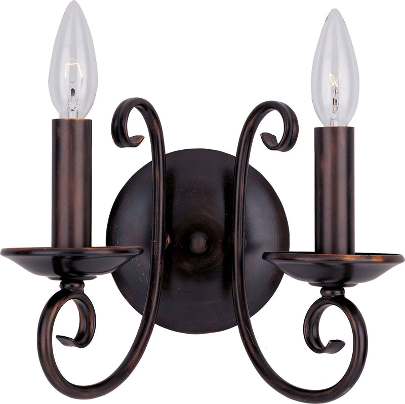 Maxim 70002OI Two Light Wall Sconce, Oil Rubbed Bronze