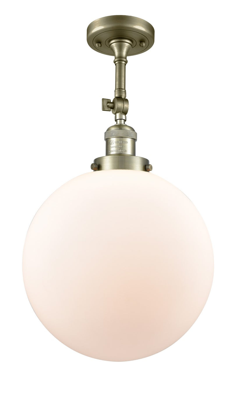 Innovations 201F-AB-G201-12-LED LED Semi-Flush Mount, Antique Brass