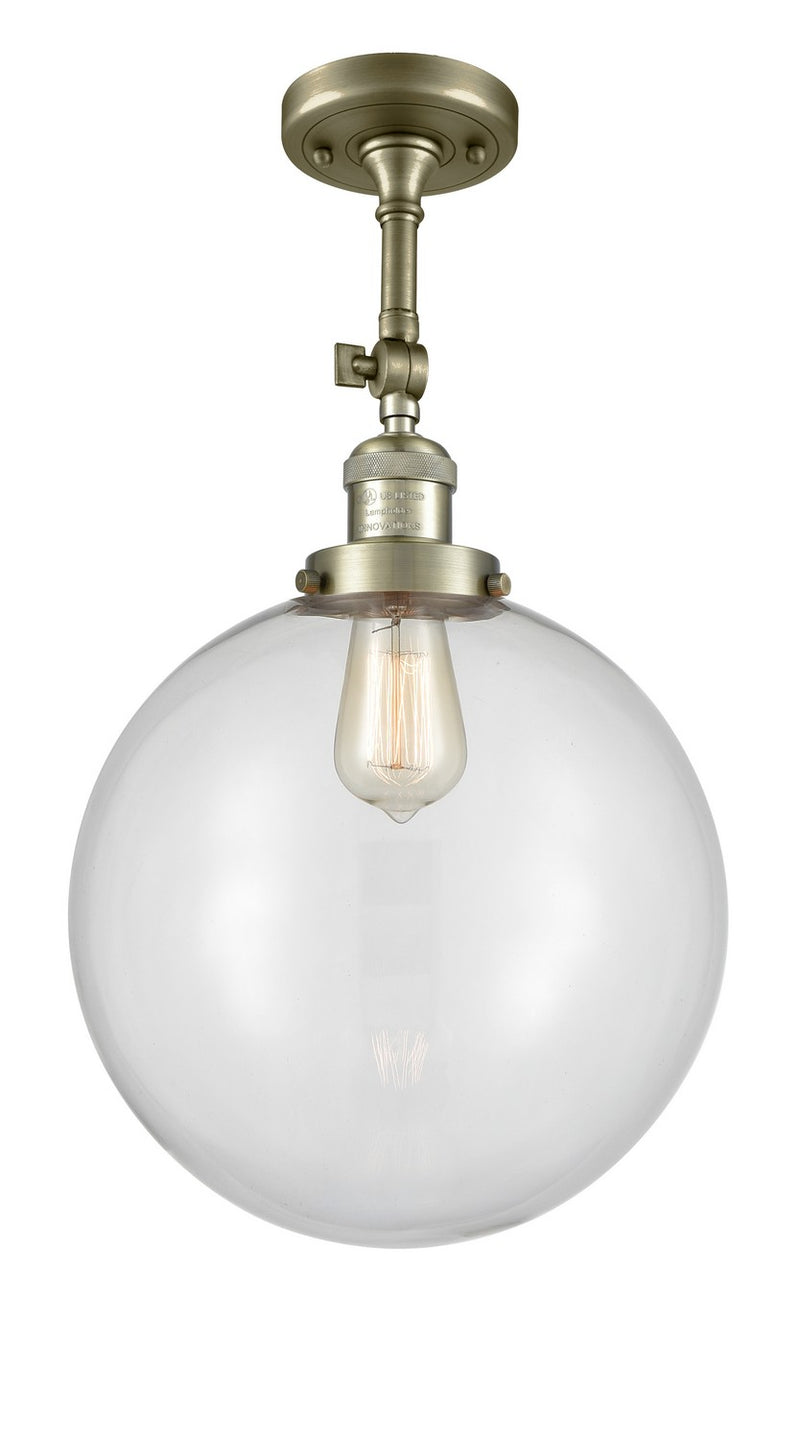 Innovations 201F-AB-G202-12-LED LED Semi-Flush Mount, Antique Brass