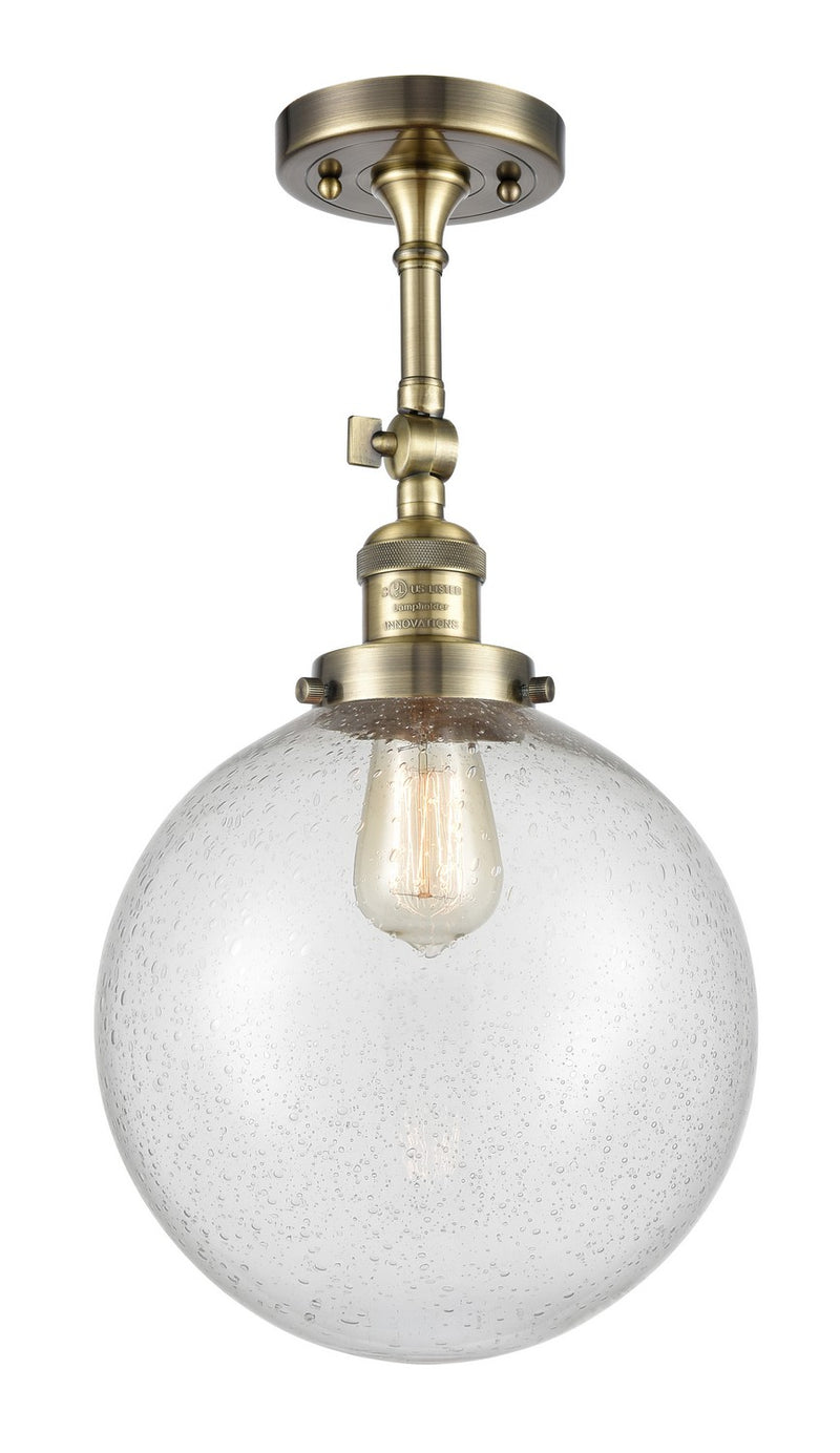 Innovations 201F-AB-G204-10-LED LED Semi-Flush Mount, Antique Brass