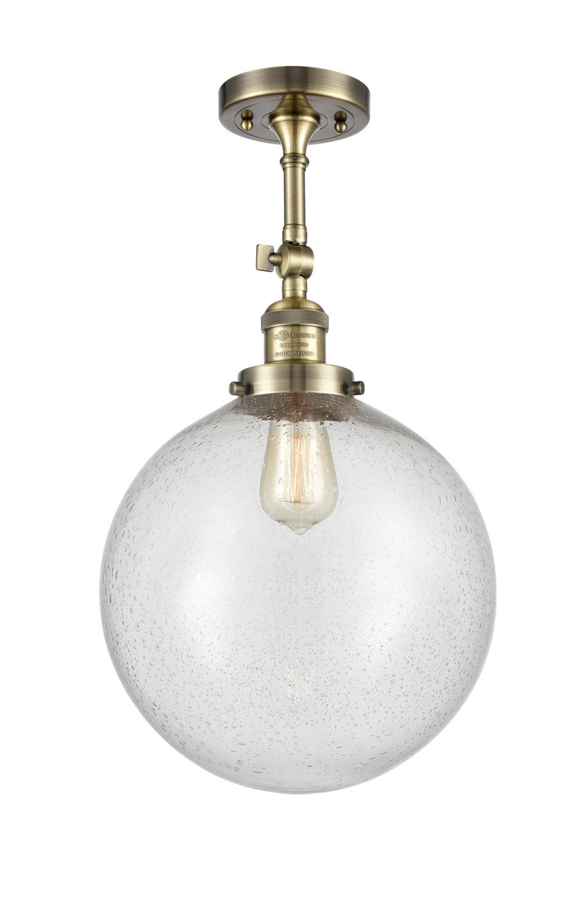 Innovations 201F-AB-G204-12-LED LED Semi-Flush Mount, Antique Brass