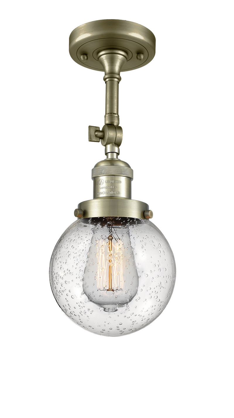 Innovations 201F-AB-G204-6-LED LED Semi-Flush Mount, Antique Brass