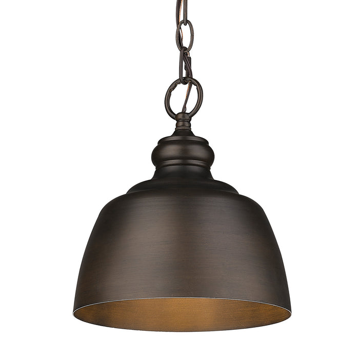 Golden 0316-M1L RBZ One Light Mini Pendant, Rubbed Bronze