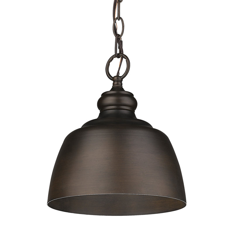 Golden 0316-M1L RBZ One Light Mini Pendant, Rubbed Bronze