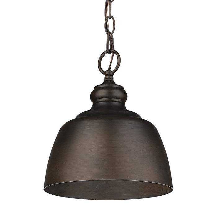 Golden 0316-M1L RBZ One Light Mini Pendant, Rubbed Bronze