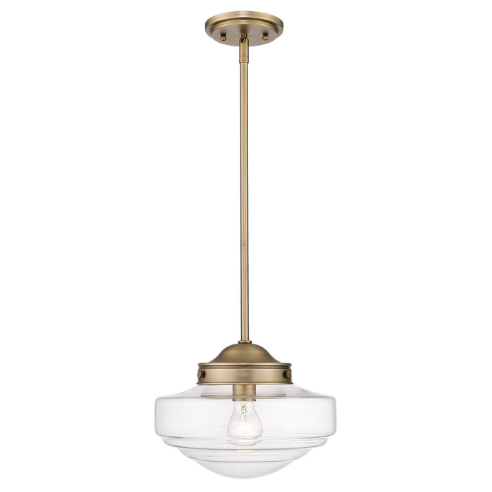 Golden 0508-M MBS-CLR One Light Pendant, Modern Brass