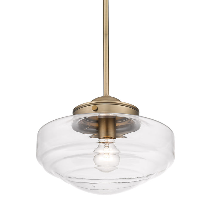 Golden 0508-M MBS-CLR One Light Pendant, Modern Brass