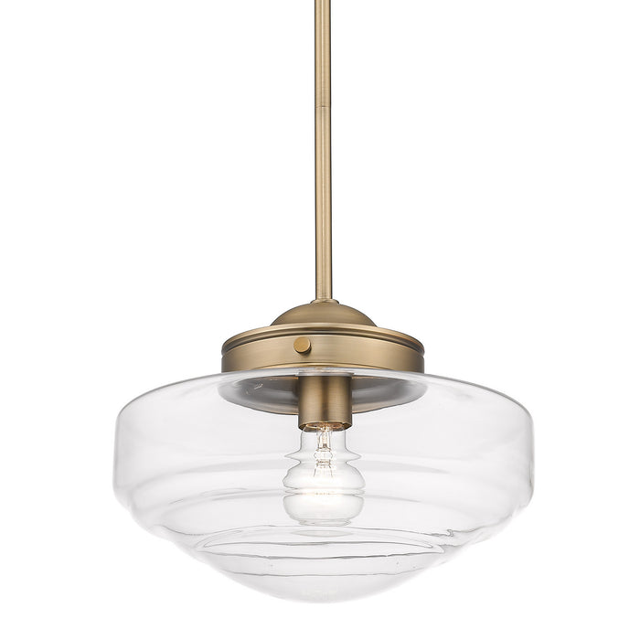 Golden 0508-M MBS-CLR One Light Pendant, Modern Brass