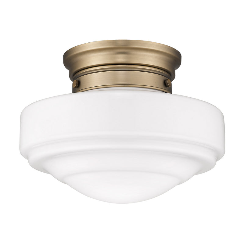 Golden 0508-SF MBS-VMG One Light Semi-Flush Mount, Modern Brass