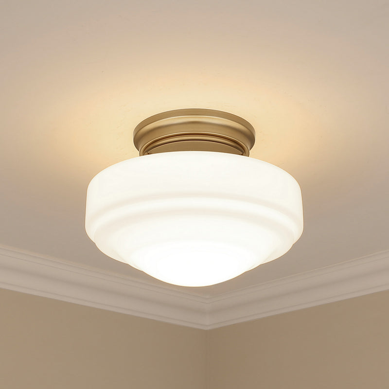 Golden 0508-SF MBS-VMG One Light Semi-Flush Mount, Modern Brass