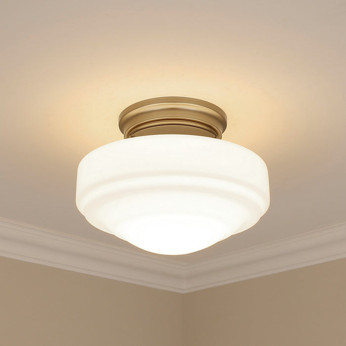 Golden 0508-SF MBS-VMG One Light Semi-Flush Mount, Modern Brass